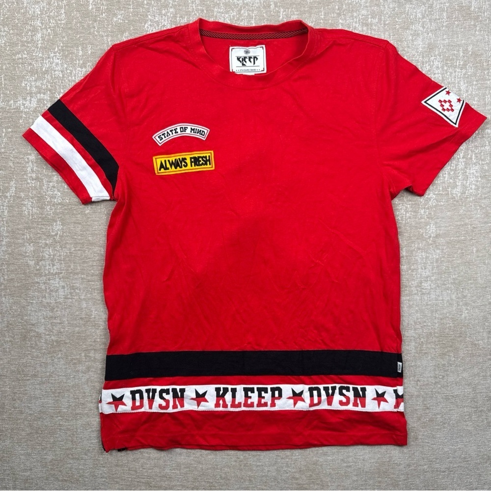 Kleep Shirt Men's 3XL Red Graphic Print T-Shirt Short Sleeve Crew Neck